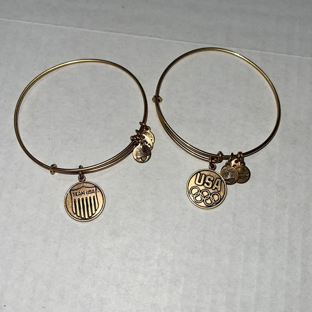 2 Authentic Alex and Ani Team USA  Rafaelian Gold